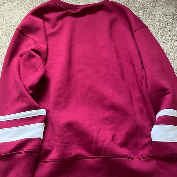 Abercrombie & Fitch Burgundy Sweatshirt with White Stripes - Picture 3 of 9
